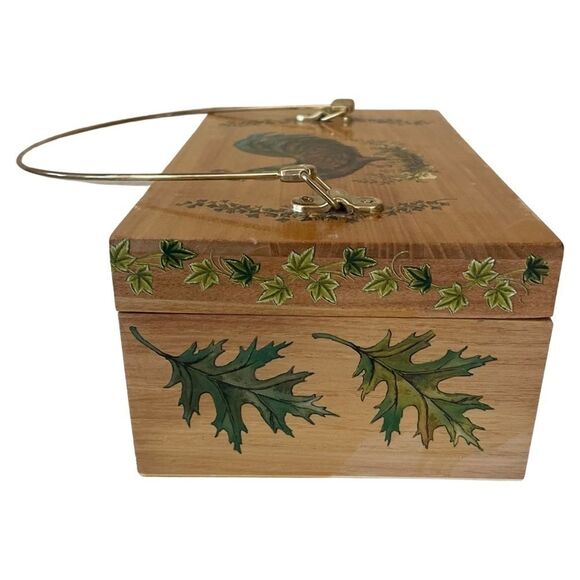 VINTAGE Handmade Decoupage Wooden Box Purse - Picture 5 of 10